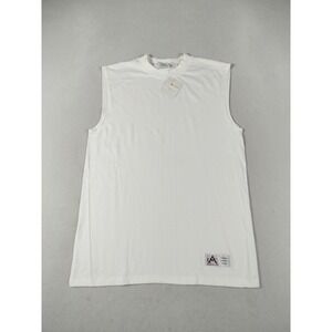 Athletic Club Tank Top Mens Medium White Sleeveless Athletic Muscle Gym